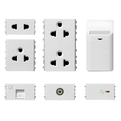 Ổ cắm đơn 2 chấu size 1M Ổ cắm đơn 2 chấu size 1M