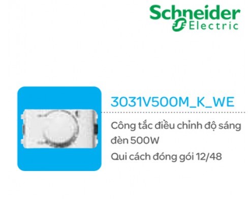 Công Tắc Điều Chỉnh Độ Sáng Đèn 500W Schneider Concept 3031V500M_K_WE Công Tắc Điều Chỉnh Độ Sáng Đèn 500W Schneider Concept 3031V500M_K_WE