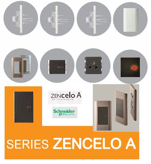 Mặt cho 1 thiết bị size M Schneider Zencelo- A Đồng