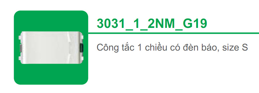 Công tắc 1 chiều có đèn báo size S Schneider Concept 3031_1_2NM_G19 Công tắc 1 chiều có đèn báo size S Schneider Concept 3031_1_2NM_G19