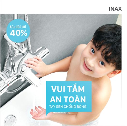 Vòi sen Inax sử dụng công nghệ Thermostat tiên tiến chống bỏng cho trẻ em Vòi sen Inax sử dụng công nghệ Thermostat tiên tiến chống bỏng cho trẻ em