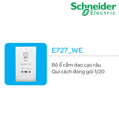 Bộ ổ cắm dao cạo râu Schneider S-Classic E727_WE Bộ ổ cắm dao cạo râu Schneider S-Classic E727_WE