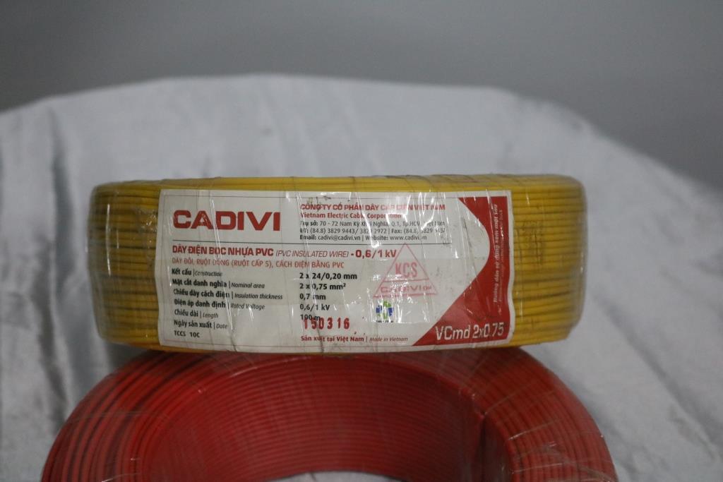 Dây cáp điện lực hạ thế Cadivi Cadivi đôi vỏ nhựa ruột đồng mềm VCmd 2x0.75 (2x24/0.2) Dây cáp điện lực hạ thế Cadivi Cadivi đôi vỏ nhựa ruột đồng mềm VCmd 2x0.75 (2x24/0.2)