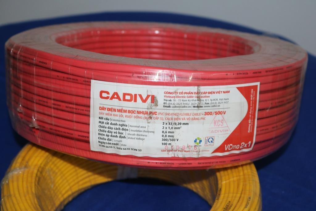 Dây cáp điện lực hạ thế Cadivi Cadivi đôi vỏ nhựa ruột đồng mềm VCmd 2x1.0 (2x32/0.2) Dây cáp điện lực hạ thế Cadivi Cadivi đôi vỏ nhựa ruột đồng mềm VCmd 2x1.0 (2x32/0.2)