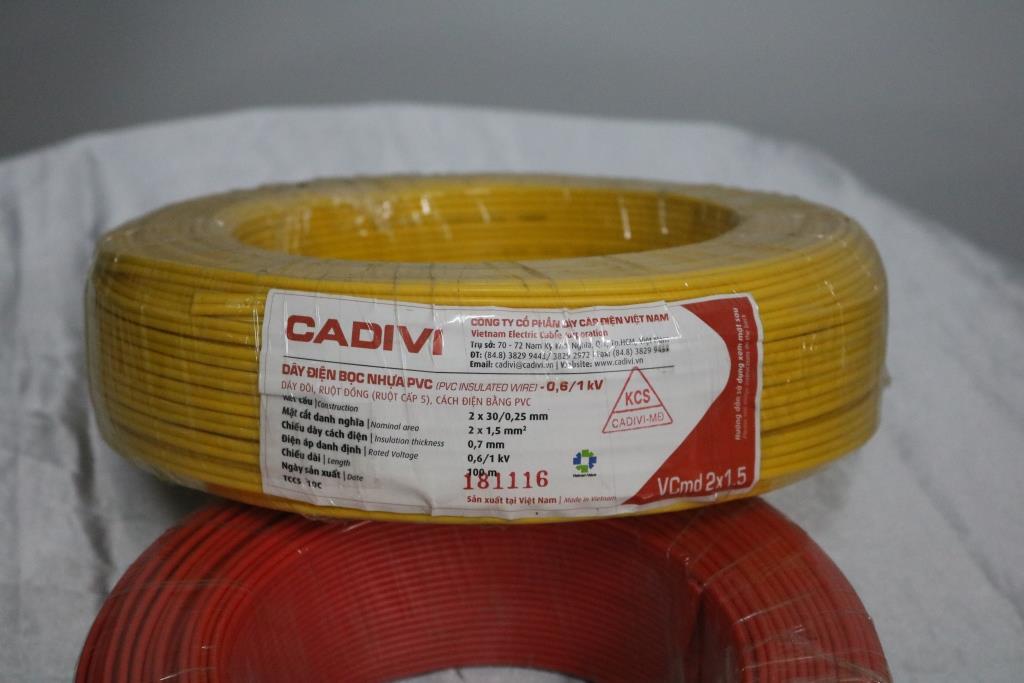 Dây cáp điện lực hạ thế Cadivi Cadivi đôi vỏ nhựa ruột đồng mềm VCmd 2x1.5 (2x30/0.25) Dây cáp điện lực hạ thế Cadivi Cadivi đôi vỏ nhựa ruột đồng mềm VCmd 2x1.5 (2x30/0.25)