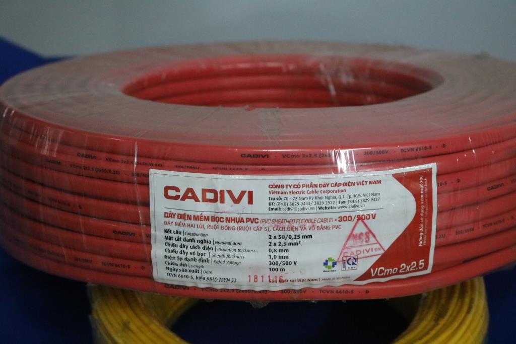 Dây cáp điện lực hạ thế Cadivi Cadivi đôi vỏ nhựa ruột đồng mềm VCmd 2x2.5 (2x50/0.25) Dây cáp điện lực hạ thế Cadivi Cadivi đôi vỏ nhựa ruột đồng mềm VCmd 2x2.5 (2x50/0.25)