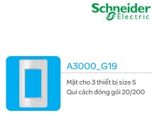 Mặt cho 3 thiết bị size S Schneider Concept A3000_G19 Mặt cho 3 thiết bị size S Schneider Concept A3000_G19