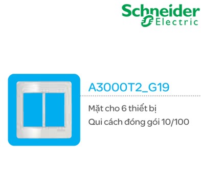 Mặt cho 6 thiết bị size S Schneider Concept A3000T2_G19 Mặt cho 6 thiết bị size S Schneider Concept A3000T2_G19