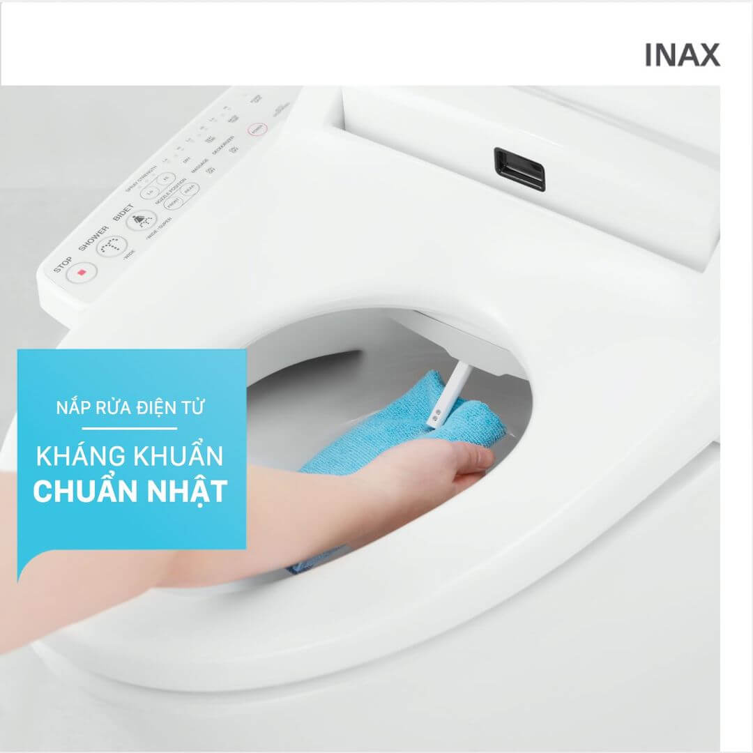 Đầu vòi phun của Nắp rửa điện tử INAX có thể dễ dàng tháo rời để vệ sinh