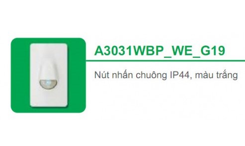 Nút nhấn chuông IP44 màu trắng Schneider Concept A3031WBP_WE_G19 Nút nhấn chuông IP44 màu trắng Schneider Concept A3031WBP_WE_G19