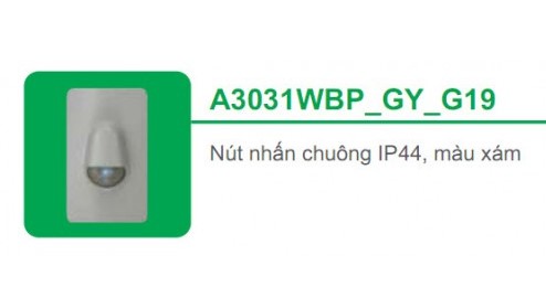 Nút nhấn chuông IP44 màu xám Schneider Concept A3031WBP_GY_G19 Nút nhấn chuông IP44 màu xám Schneider Concept A3031WBP_GY_G19