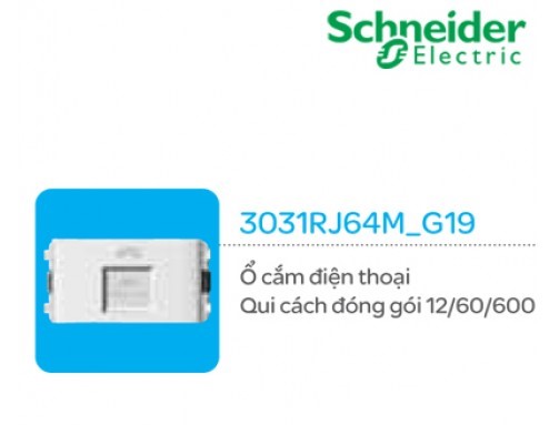 Ổ cắm điện thoại Schneider Concept 3031RJ64M_G19 Ổ cắm điện thoại Schneider Concept 3031RJ64M_G19