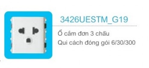 Ổ cắm đơn 3 chấu Schneider Concept 3426UESTM_G19 Ổ cắm đơn 3 chấu Schneider Concept 3426UESTM_G19