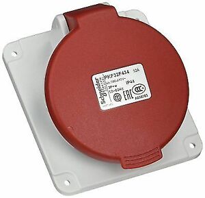 Ổ cắm gắn âm dạng nghiêng 4P 32A 6H IP44 Ổ cắm gắn âm dạng nghiêng 4P 32A 6H IP44