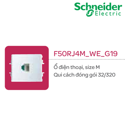 Ổ điện thoại size M Schneider S - Flexi F50RJ4M_WE_G19 Ổ điện thoại size M Schneider S - Flexi F50RJ4M_WE_G19