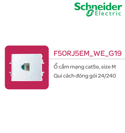 Ổ cắm mạng cat5e size M Schneider S - Flexi F50RJ5EM_WE_G19 Ổ cắm mạng cat5e size M Schneider S - Flexi F50RJ5EM_WE_G19