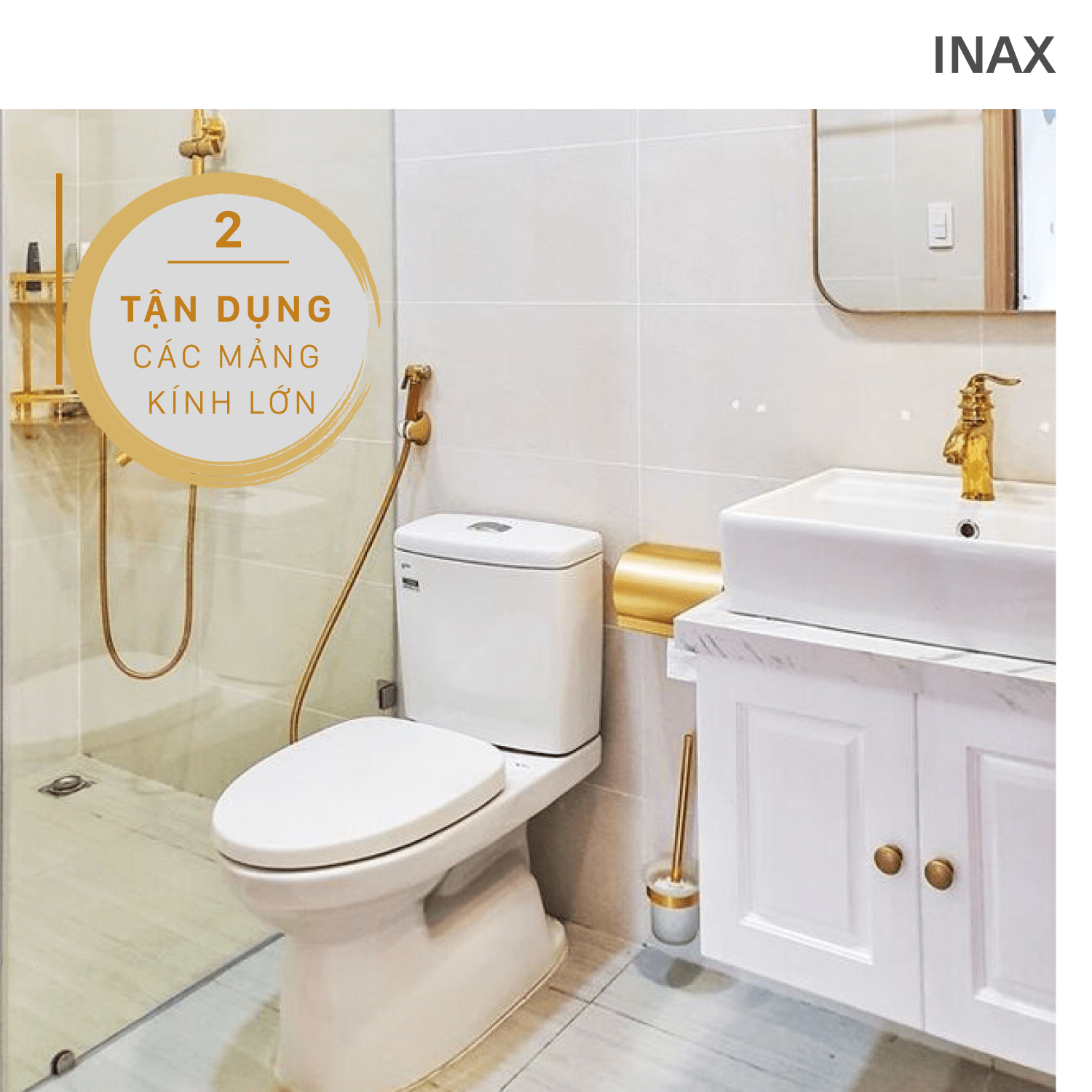 Tận dụng các mảng kính lớn để thiết kế phòng tắm nhà bạn