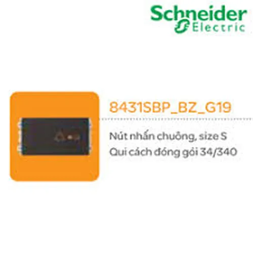 Nút nhấn chuông  size S Schneider Zencelo- A Đồng 8431SBP_BZ_G19