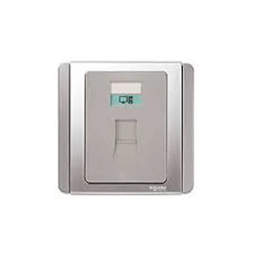 1 Gang Data Outlet Cat5e W. Shutter Schneider Neo Series Grey Silver Color E3031RJ5E_GS_G19
