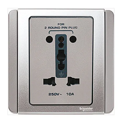 10A International socket Schneider Neo Series Grey Silver Color E3426_10IS_GS_G19