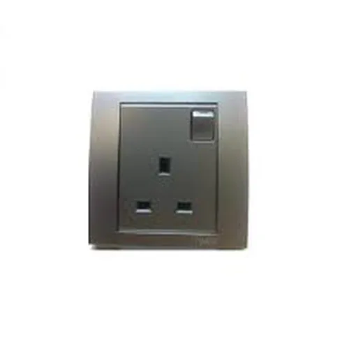 13A 1 Gang Switched Socket Schneider Vivace series aluminum silver KB15_AS