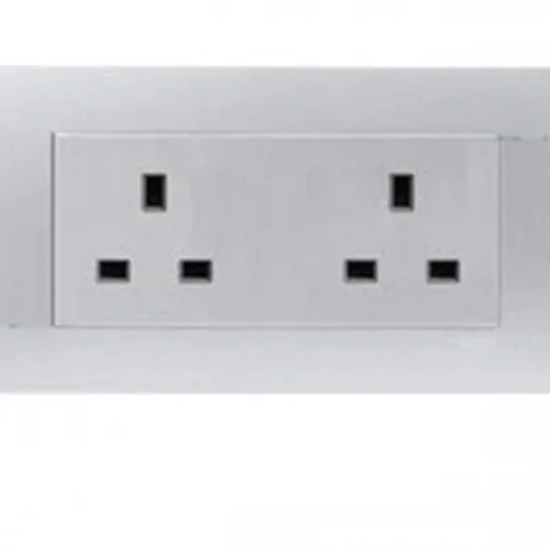 13A Twin Gang Socket Schneider Vivace series aluminum silver KBT426_AS