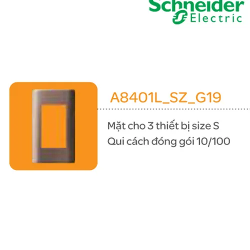 Mặt cho 3 thiết bị  size L Schneider Zencelo- A Đồng A8401L_SZ_G19