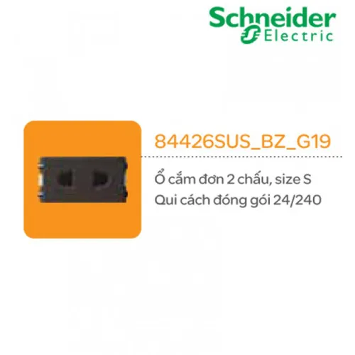 Ổ cắm đơn 2 chấu  size S Schneider Zencelo- A Đồng 84426SUS_BZ_G19