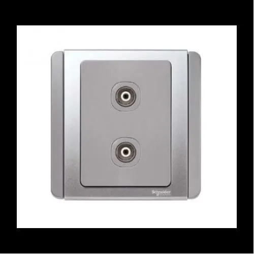 2 Gang TV Outlet Schneider Neo Series Grey Silver Color E3032VTV_GS_G19