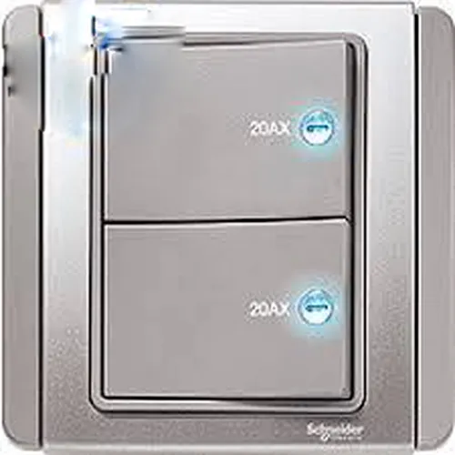 20A DP switch w.LED Schneider Neo Series Grey Silver Color E3032HD20_EBGS_G19