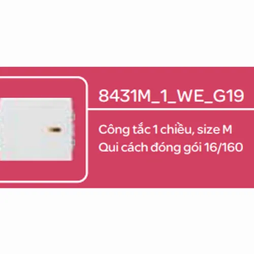 Công tắc 1 chiều  size M Schneider Zencelo- A Trắng 8431M_1_WE_G19