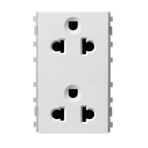 Ổ cắm đôi 3 chấu  size L Schneider Zencelo- A Trắng 84426LUES2_WE_G19