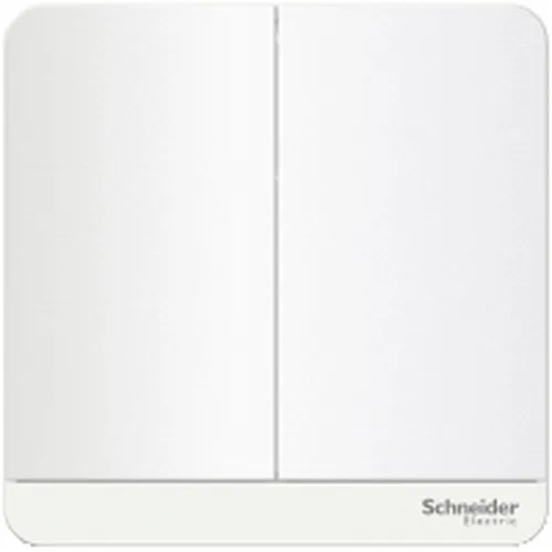Bộ công tắc đôi 1 chiều 16AX có đèn led màu trắng Schneider AvatarOn E8332L1LED_WE