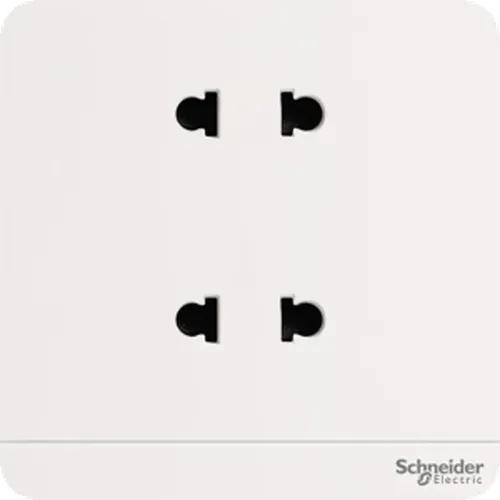 Bộ ổ cắm đôi 2 chấu 10A màu trắng Schneider AvatarOn E83426U2_WE