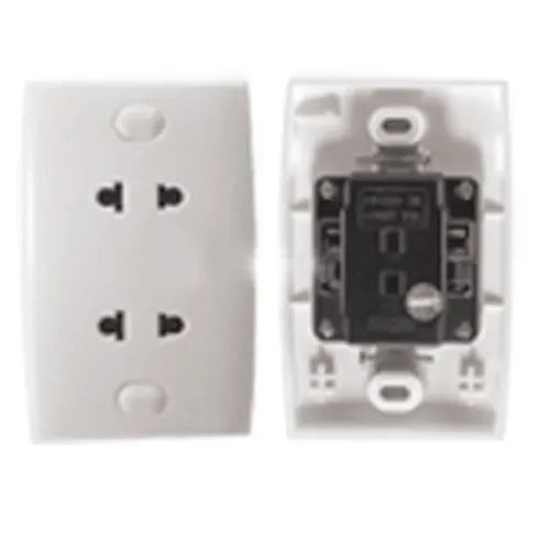 Bộ ổ cắm đôi 2 chấu 16A Schneider S-Classic E426UST2CB_G19