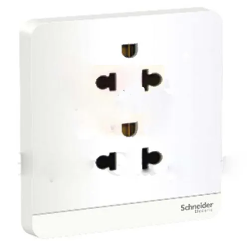 Bộ ổ cắm đôi 3 chấu 10A màu trắng Schneider AvatarOn E83426UES2_WE