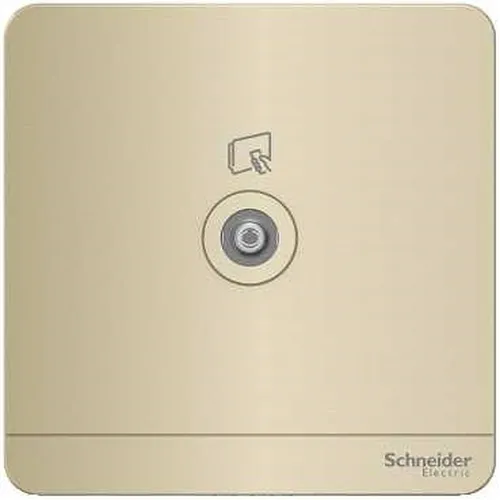 Bộ ổ cắm đơn TV màu vàng ánh kim Schneider AvatarOn E8331TV_WG