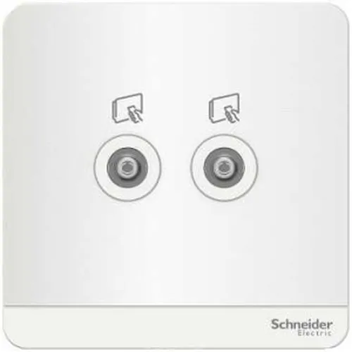 Bộ ổ cắm TV đôi màu trắng Schneider AvatarOn E8332TV_WE
