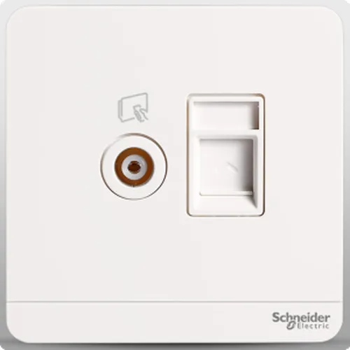 Bộ ổ cắm TV và ổ cắm mạng cat6 màu trắng Schneider AvatarOn E8332TVRJS6_WE