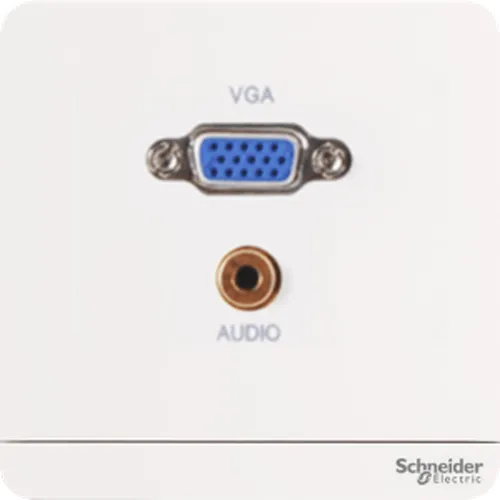 Bộ ổ cắm VGA & mini audio màu trắng Schneider AvatarOn E8332HD15PH_WE
