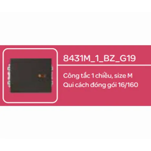 Công tắc 1 chiều  size M Schneider Zencelo- A Đồng 8431M_1_BZ_G19