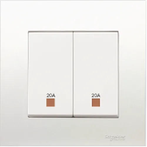 Công tắc đôi hai cực 20A Schneider Vivace series white KB32D20NE_WE