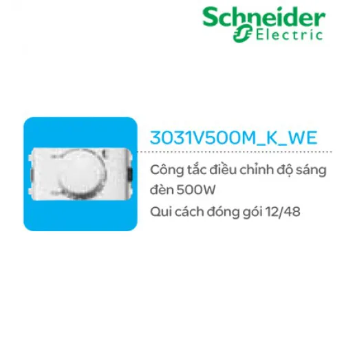 Công Tắc Điều Chỉnh Độ Sáng Đèn 500W Schneider Concept 3031V500M_K_WE