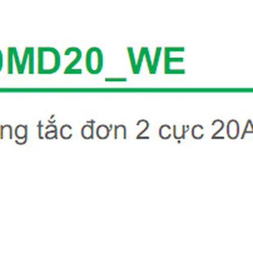 Công Tắc Đơn 2 Cực 20A Schneider S-Classic 30MD20_WE