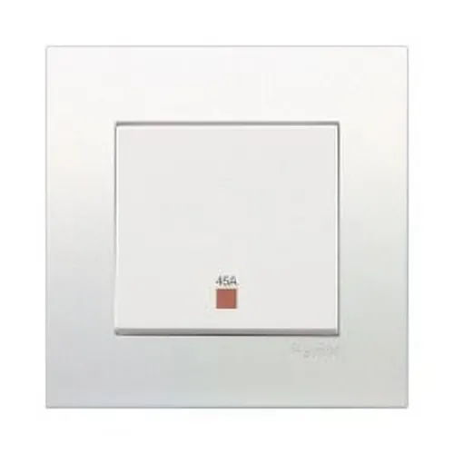 Công tắc đơn 2 cực 45A có đèn neon Schneider Vivace series white KB31DR45N_WE