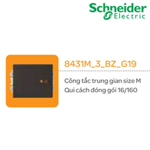 Công tắc trung gian  size M Schneider Zencelo- A Đồng 8431M_3_BZ_G19
