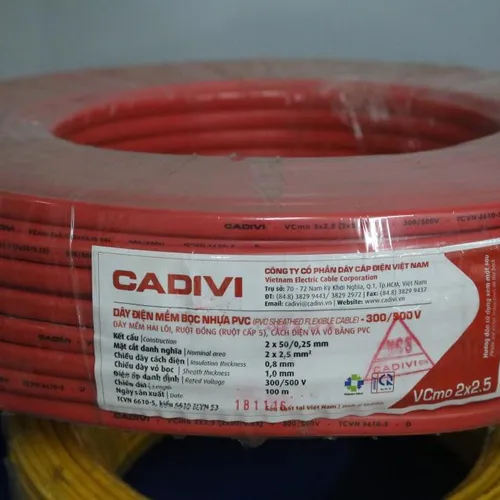 Dây cáp điện lực hạ thế Cadivi Cadivi đôi vỏ nhựa ruột đồng mềm VCmd 2x2.5 (2x50/0.25)