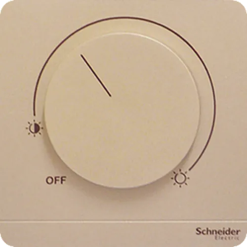 Dimmer điều chỉnh ánh sáng đèn màu vàng ánh kim Schneider AvatarOn E8331RD250_WG