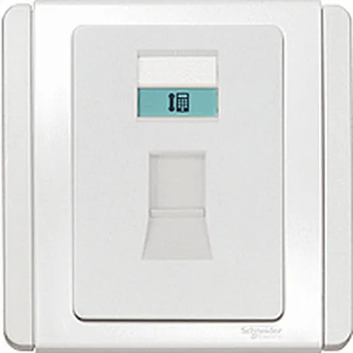 1 Gang Tel Outlet W.Shutter Schneider Neo Series White color E3031RJ_WW_G19