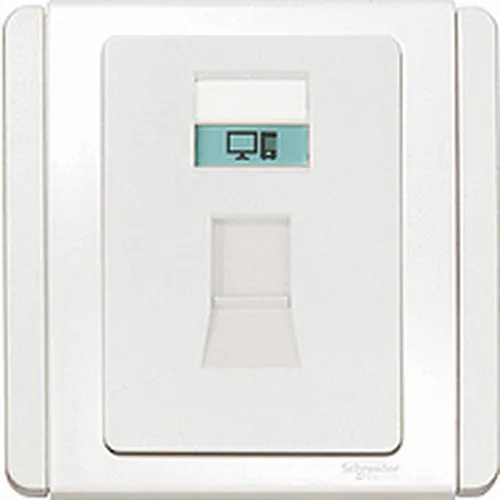 1 Gang Data Outlet Cat5e W. Shutter Schneider Neo Series White color E3031RJ5E_WW_G19